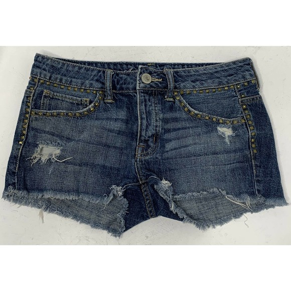 AMERICAN EAGLE Embellished Cut Off Jean Shorts 2 - Picture 1 of 10